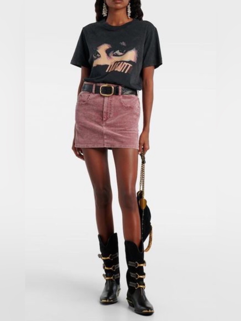 Isabel Marant Étoile Olinda Corduroy Mini Skirt Sepia Rose 34 US 2 NWT